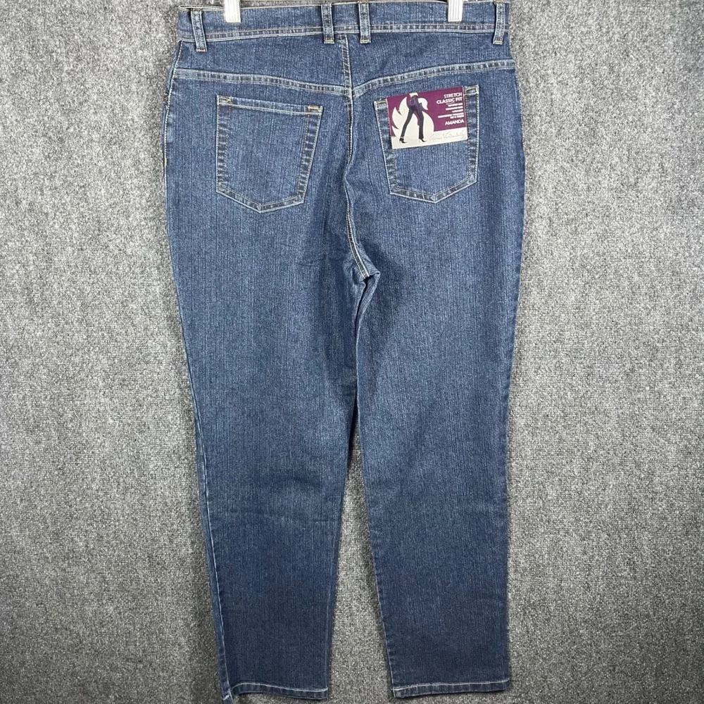 Gloria Vanderbilt Amanda Jeans Womens 14 Blue Stretch Classic Fit Tapered Leg
